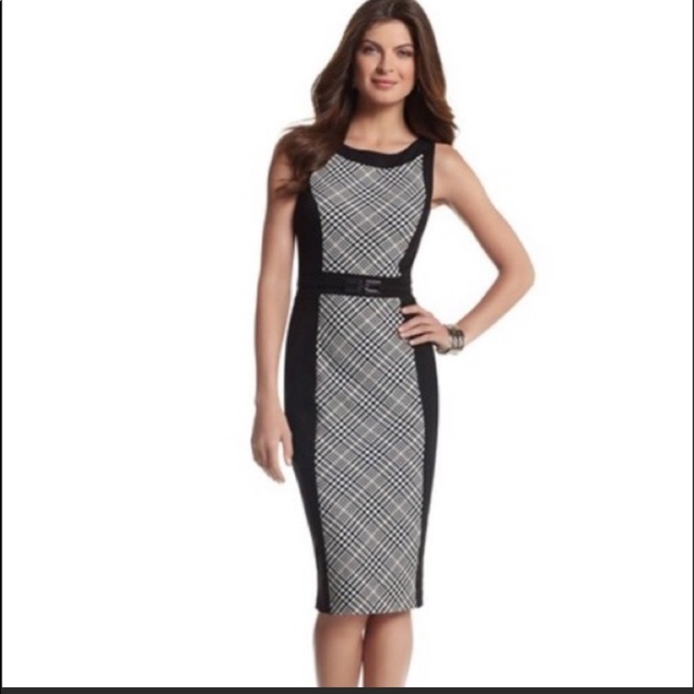 White House Black Market  Glen Plaid Sheath Dress